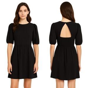 Old Navy Black Puff Sleeve Cutout Back Dress Size M